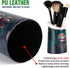 Premium Leather Makeup Brushes Cup, Pen Pencil Desk Holders, Office & Home Organizer, Make Up Brush Pot