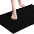 subrtex Bathroom Rugs Chenille Bath Rug Soft Short Plush Bath Mat Soft Shower Mat Water Absorbent Shower Mat Quick Dry Machine Washable(Black,16" x 24")