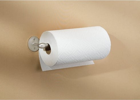 iDesign Orbinni Metal Wall Mounted Paper Towel Holder, Dispenser for Kitchen, Bathroom, Laundry Room, Office, 13.50" x 2.5" x 4", Set of 4 - Satin Silver