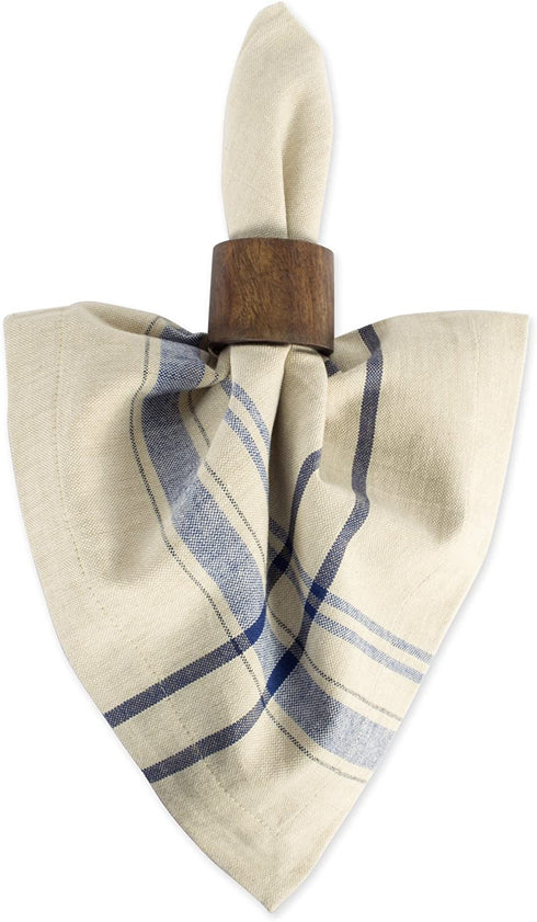 DII Kitchen Essentials Everyday French Stripe Tabletop Collection, Napkin Set, 20x20, Taupe/Nautical Blue, 6 Piece