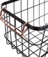 Amazon Basics Stackable Metal Wire Storage Basket Set for Kitchen or Bathroom - Black/Rose Gold