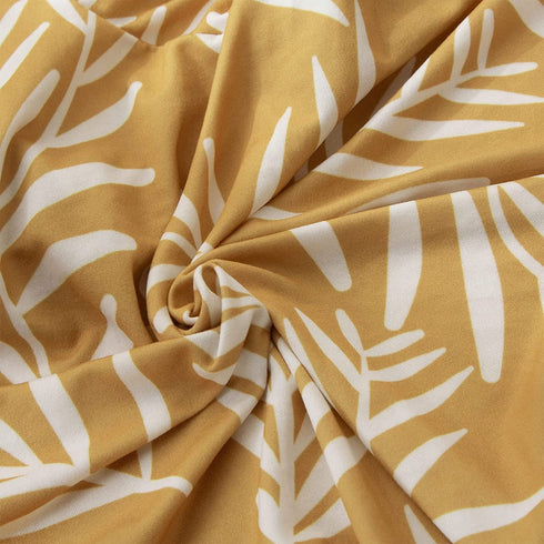 Armless Accent Chair Cover, Stretch Armless Chair Slipcover Spandex Armless Chair Covers Slipper Chair Slipcover Furniture Protector Covers for Living Room Bedroom(Jacquard, Yellow Leaves)