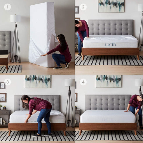 LUCID Encasement Mattress Protector - Completely Surrounds Mattress for Waterproof Protection