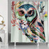 77collect Owl Shower Curtain with 12 Hooks,72" x 72" Shower Curtain for Bathroom,Waterproof Polyester Animal Bathroom Decor