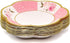 36 Disposable Tea Party Cups 5 oz 3" 36 Saucers 5" Paper Floral Shaped Plate Teacup Set with Handle for Kids Girls Mom Coffee Mugs Wedding Birthday Baby Bridal Shower Gold Foil & Pink Table Supplies
