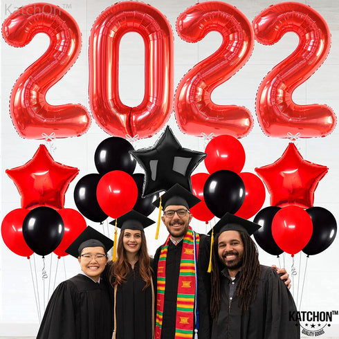 Graduation Decorations 2022 Red and Black - Red 2022 Balloons, 40 Inch | Class of 2022 Decorations Red and Black | Graduation Balloons 2022 | Graduation Party Decorations 2022 | Class of 2022 Balloons