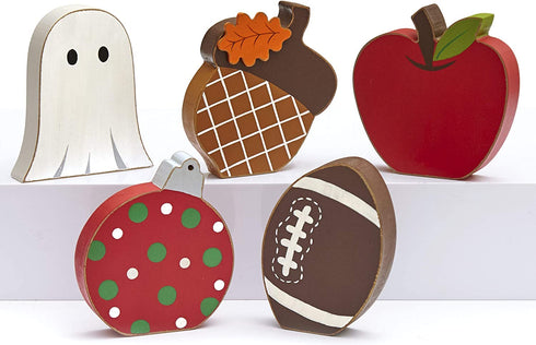 The Lakeside Collection Winter and Fall Seasons Interchangeable Home Decoration Icons Set - 5 Pieces