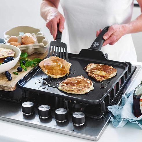 GreenLife Soft Grip Diamond Healthy Ceramic Nonstick 11" Griddle Pan, PFAS-Free, Dishwasher Safe, Black