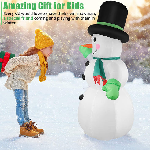 Thanger Christmas Inflatables Snowman Outdoor Yard Decorations, Christmas Blow Up Decoration, 4 FT Inflated Snowman with LED Lights, IP44 Weather Proof, Xmas Kids Gift for Winter Holiday Lawn Patio