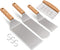 Leonyo Metal Spatula Set of 4, Stainless Steel Griddle Accessories - Grill Spatula Scraper for Flat Top Cast Iron Teppanyaki Grill BBQ, Pancake Flipper Hamburger Turner Utensil, Gift for Men Women