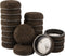 Super Sliders 1 1/2" Round Secure Grip Formed Felt Furniture Movers for Hard Surface Flooring, Brown, (Pack of 20)