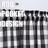 Black and White Buffalo Plaid Tie Up Valance Curtains, Buffalo Check Gingham Farmhouse Retro Adjustable Tie-Up Shades Window Treatment Kitchen Curtains for Cafe Bathroom Windows, 56 x 18", Black/White
