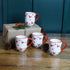 Euro Ceramica Winterfest Collection 4 Piece Mug Set | Festive Ceramic Stoneware Holiday Mugs | 4 Christmas-Themed Cups | Hand-Stamped Holiday Design, Red & White Christmas Patterns,Large,WFT-1001-4-DS
