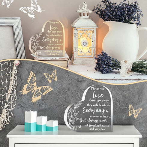 Sympathy Gift Remembrance Memorial Gift Crystal Glass Heart Bereavement Gifts Loss of Loved One Loss of Family Member Condolence Gifts Table Centerpieces Sentimental Gifts for Home Table Decorations