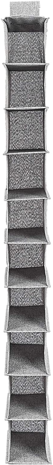 Amazon Basics Hanging Closet Shelf - 10-Tier, Heather Grey