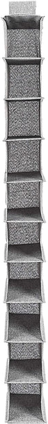 Amazon Basics Hanging Closet Shelf - 10-Tier, Heather Grey