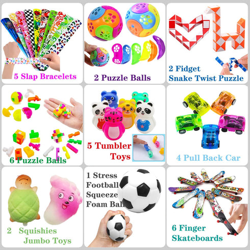 49 Pack Assortment Toys Party Favors for Kids 4-8-12,Birthday Party Gifts,Carnival Prizes,Christmas Stocking Stuffers,Treasure Box Chest,Classroom Rewards,Bulk Pinata Goodie Bag Fillers for Girls