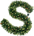 OasisCraft 9FT Pre-lit Christmas Garland, Battery Operated with 50 LED Lights, Xmas Garland with Pine Cones and Timer, Christmas Holiday for Indoor & Outdoor