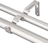 Amazon Basics 1" Double Curtain Rod with Square Finials - 36" to 72", Nickel