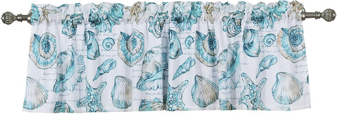 Barefoot Bungalow Cruz Coastal Window Valance, 84 W x 19 L inches, White