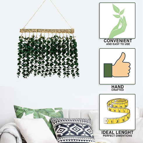 7 Steps - Artificial Eucalyptus Wall Hanging Decoration - Fake Eucalyptus Greenery - Rustic Modern Farmhouse Boho Bedroom Bathroom Home Kitchen Nursery Decoration