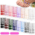 352 Pieces 16 Sheets Gradient Marble Full Toe Wraps Stickers Adhesive Toe Nail Wraps DIY Glitter Toe Nails Manicure Decals with 2 Pieces Nail Files for Women Girls Nail Art