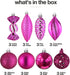 Fuchsia Pink Christmas Ball Ornaments for Christmas Decorations - 24 Pieces Xmas Tree Shatterproof Ornaments with Hanging Loop for Holiday and Party Decoration (Combo of 8 Ball and Shaped Styles)