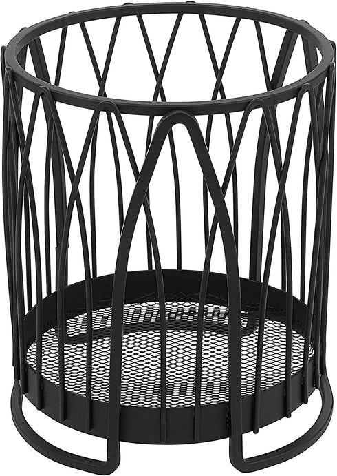 Spectrum Diversified Twist Round Holder & Kitchen Countertop Organizer Cooking Utensil Crock for Kitchen Organization & Storage, Cutlery & Flatware Caddy, Black