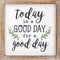SANY DAYO HOME Today is A Good Day to Have A Good Day Inspirational Sayings Wall Decor Signs 12 x 12 inch Rustic Wood Framed Modern Farmhouse Wall Hanging Art (with Leaves)