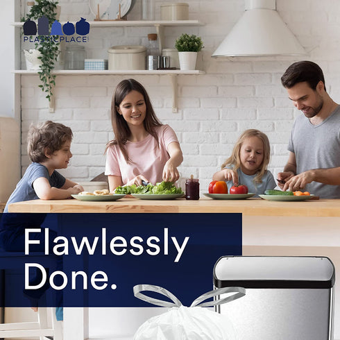 Plasticplace simplehuman (x) Code N Compatible Drawstring Garbage Liners 12-13 Gallon / 45-50 Liter ”‚ 22.75" x 31.5", 50 Count, White