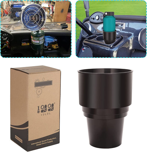 10L0L Universal Golf Cart Heater Propane Cup Holder for EZGO Club Car Yamaha, Material Upgrade Replacement Holder for 16.4 oz Portable Propane Heater Camping Gas Cylinder Black