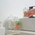 KMwares 3PCs Set Small Mini Clear Glass Premium Quality Apothecary Jars/Bathroom Storage with Lids/Vanity Organizer Canisters for Cotton Balls/Swabs, Makeup Sponges, Bath Salts, Q-Tips (Clear)