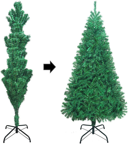 UHINOOS Artificial Christmas Tree, Christmas Full Tree with Metal Stand, Easy Assembly Unlit Christmas Tree (6FT)