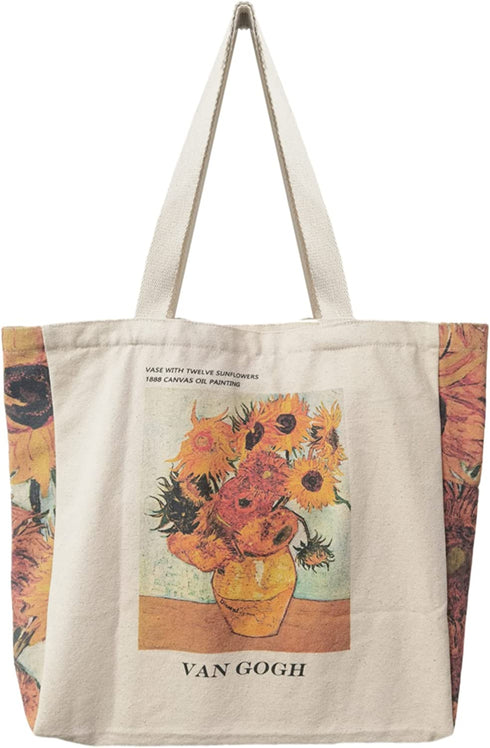 BROADREAM Canvas Tote Bag Aesthetic - Zippered Tote Bag with Interior Pocket by Shoulder Tote Bags for Women Shopping,School