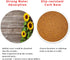 ZEREAA Sunflowers Absorbent Coasters for Drinks-Creamic Coaster with Holder, Set of 6 Wood Texture Ceramic Stone Cups Coaster with Cork Base for Coffee, Living Room Bar Office Table Decor