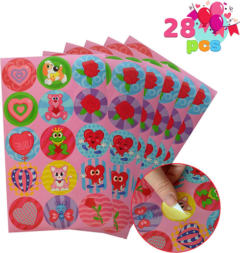 168 Pcs Valentine Stationery Set with Drawstring Treat Bags for Kids Party, Classroom Exchange Prizes, includes Notebooks, Rulers, Erasers, and Pencil