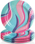 Trina Turk Melamine Set of 4 Plates Unbreakable, Lightweight Indoor & Outdoor Dinnerware Set for Home Entertaining, Barbecues, Picnics, Parties & Camping- BPA-Free, Salad, Wave