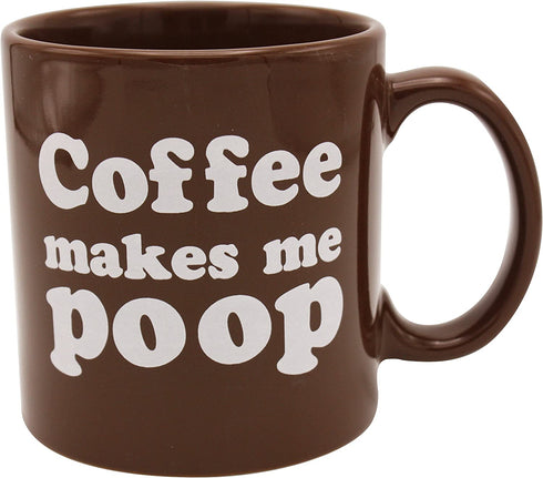 Island Dogs Makes Me Poop Coffee Mug, 1 Count (Pack of 1), Brown