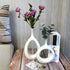 Samawi Modern Ceramic Vase for Decor Ceramic Vase Circle Donut Oval Vase Tall White Vase Hollow Vase Decorative vase for Table Kitchen Home