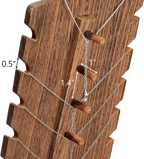 Mooca Lightweight Wooden Freestanding Necklace Easel Display Stand Holder Multiple Necklace Bust Necklace Display Stand Wooden Jewelry Display Stand for Necklaces, Brown