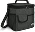 Large Insulated Lunch Bag for Women Men, 10L Leakproof Thermal Reusable Lunch Box for Adult & Kids, Tall Meal Prep Lunch Cooler Tote with 4 Pockets for Office Work by Tirrinia, Black