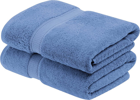 SUPERIOR Egyptian Cotton Bath Sheet Towels, Luxury, Large, Soft, Extra Absorbent, Quick Dry Towel Set for Body, Shower, Bathroom, Home Essentials, Decor, Pool, Spa, 2 Pieces, Denim Blue