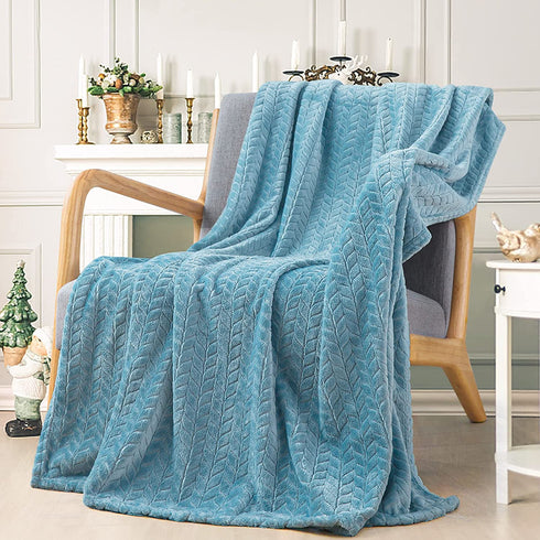 Inhand Fleece Throw Blankets, Super Soft Flannel Cozy Blankets for Adults, Washable Lightweight Fuzzy Blanket for Couch Sofa Bed Office, Throw Size Warm Plush Blankets for All Season (50"—60", Blue)
