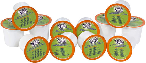 12-Pack of Cleaning Cups for Keurig K-Cup Machines - 2.0 Compatible, Stain Remover, Non-Toxic - By Quick & Clean