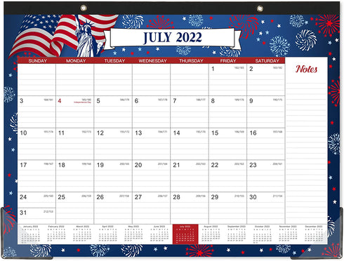 2022 Desk Calendar - Monthly Desk/Wall Calendar, Premium Thick Paper + Corner Protectors - 12 Different Themes 22" — 17", Jan 2022 - Dec 2022, Large Ruled Blocks