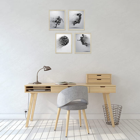 Summit Designs Basketball Wall Art Prints - Particle Silhouette Set of 4 (8x10) Unframed Poster Photos - Bedroom - Man Cave Decor