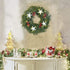 ANGELEMM Pre-lit Christmas Wreaths for Front Door ,Build in Hook, Battery Operated Christmas Wreath Decorative Hanging Ornament, Artificial Door Wreath Clear LED Lights(16 Inch)