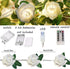Rose String Lights Battery Powered or USB Powered with Remote Control, Rose Fairy Lights Waterproof for Bedroom, Christmas, Festivals, Wedding, Party, Valentine's Day (White, 6.6)