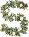 TOPHOUSE Artificial White Rose Garland 6.5ft Eucalyptus Flower Garland Real Touch White Rose Vine for Mantle Table Centerpiece