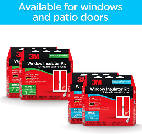 3M Indoor Window Insulator Kit, Window Insulation Film for Heat and Cold, 5.16 ft. x 17.5 ft., Covers Five 3 ft. by 5 ft. Windows